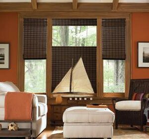 Cordless Top Down Bottom Up Woven Wood Roman Shades